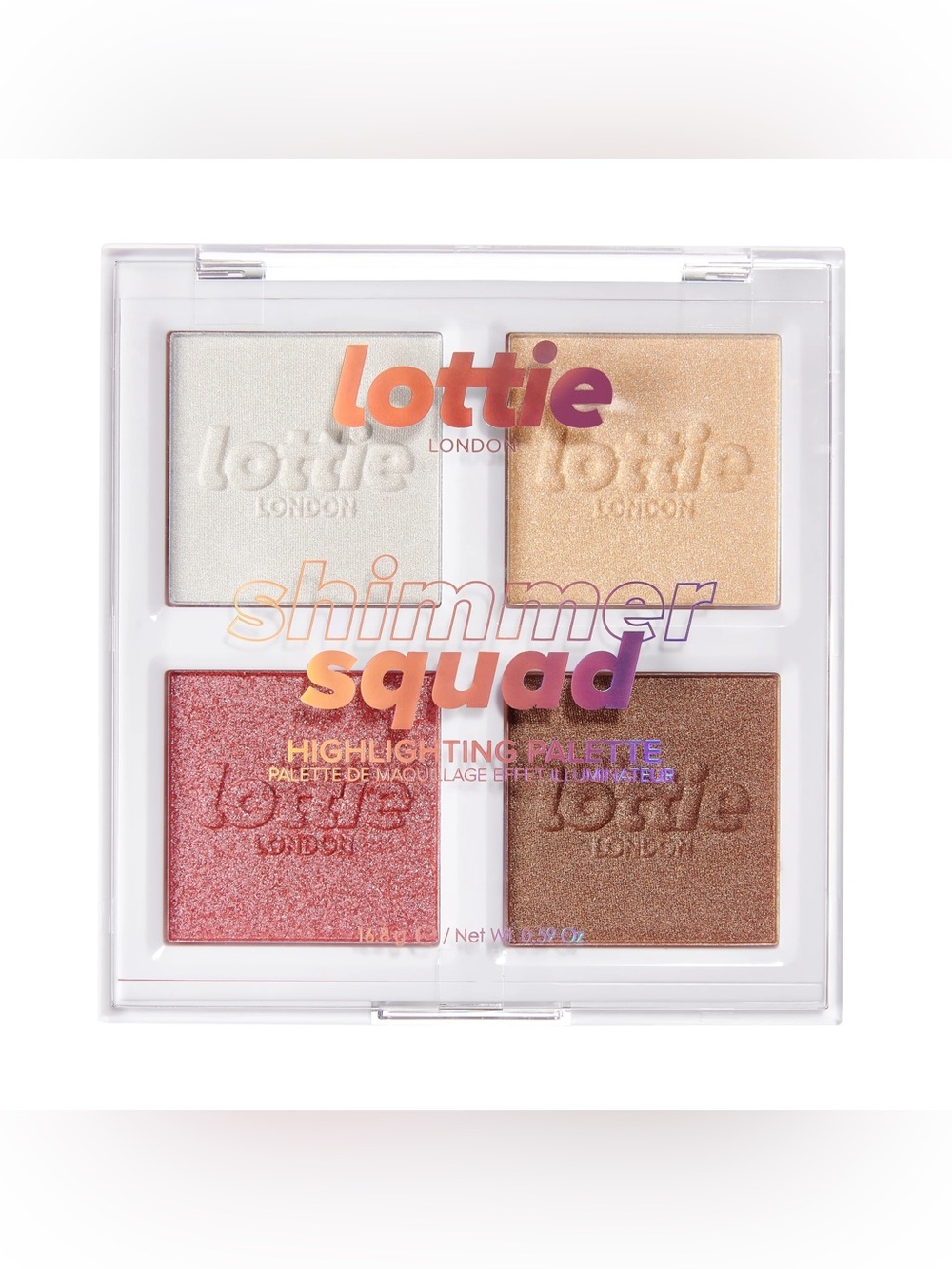 Lottie London Shimmer Squad 4 Pan Highlighting Palette - Glowburst